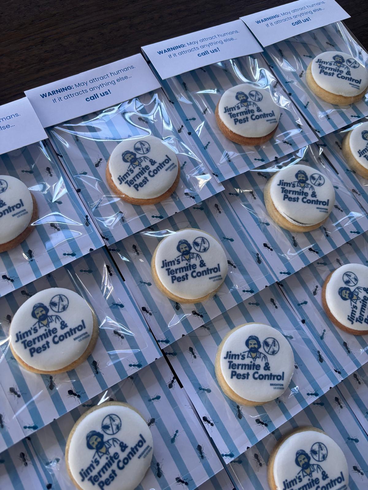 Cookies - 45mm Cookies with Card backing and topper x 20 units